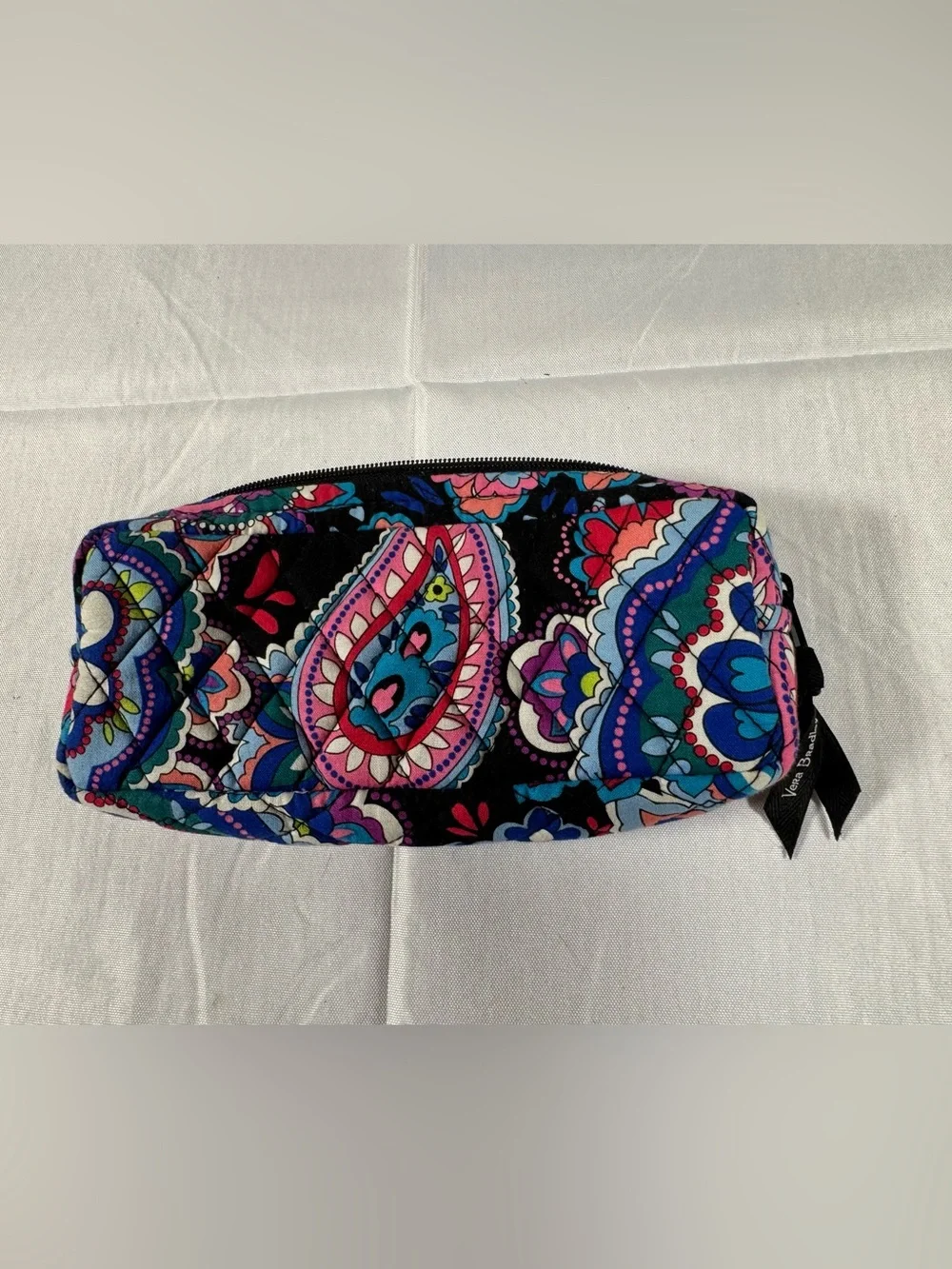 Quilted Paisley Cosmetic Pouch - Multicolor